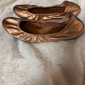 Tieks rose gold glam ballet flats
